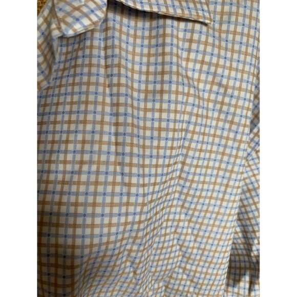π 2/$30 π Egara 3X Long Sleeve Mens Button Up Shirt Blue and Tan - Picture 3 of 4